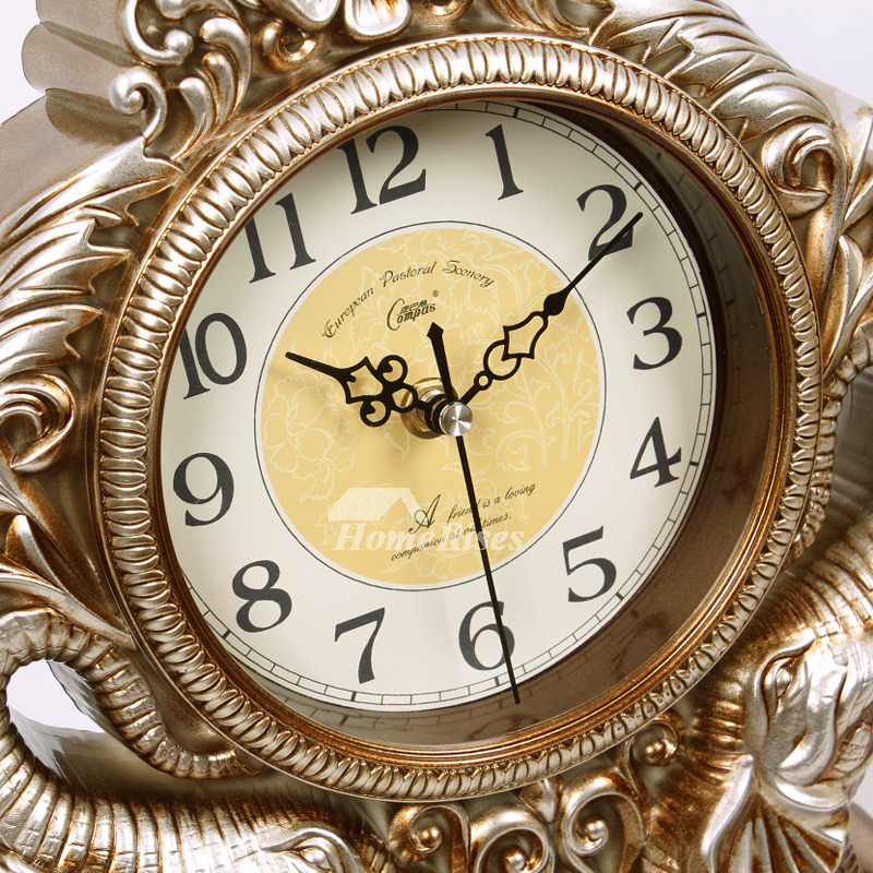 Antique Table Clock Elephant Decorative Silent Bedroom Unique