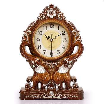 Antique Table Clock Elephant Decorative Silent Bedroom Unique