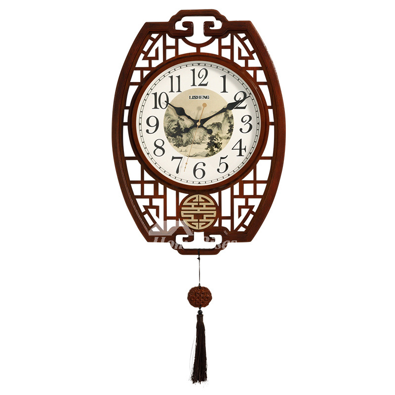 Antique Large Decorative Wall Clocks Unique Wooden Silent Living Room