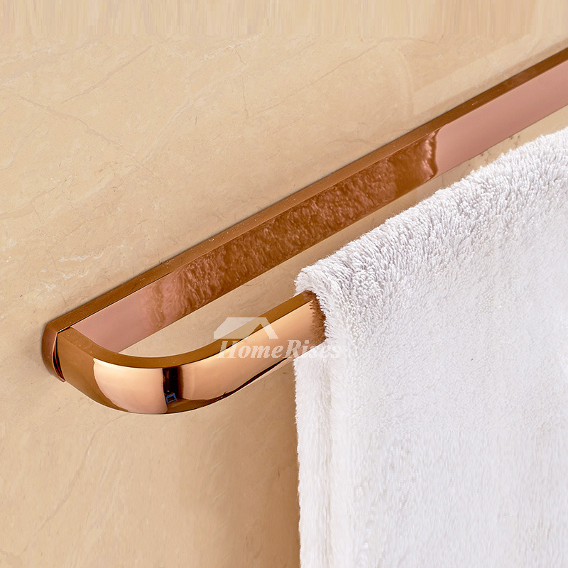 Rose Gold Brass Bathroom Accessories Luxury Polished Simple Cool