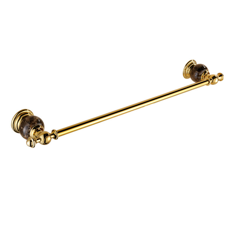 Marble Polished Brass Towel Bars Single/Double Gold Bathroom Wall Mount