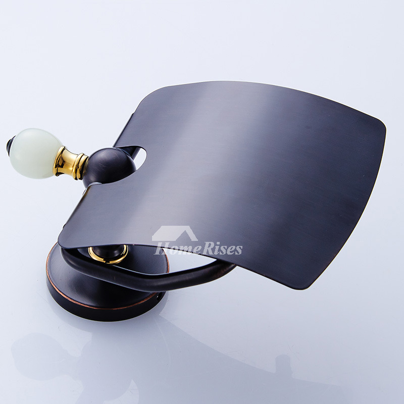 Black Toilet Paper Holder Brass Wall Mounted Unique Modern