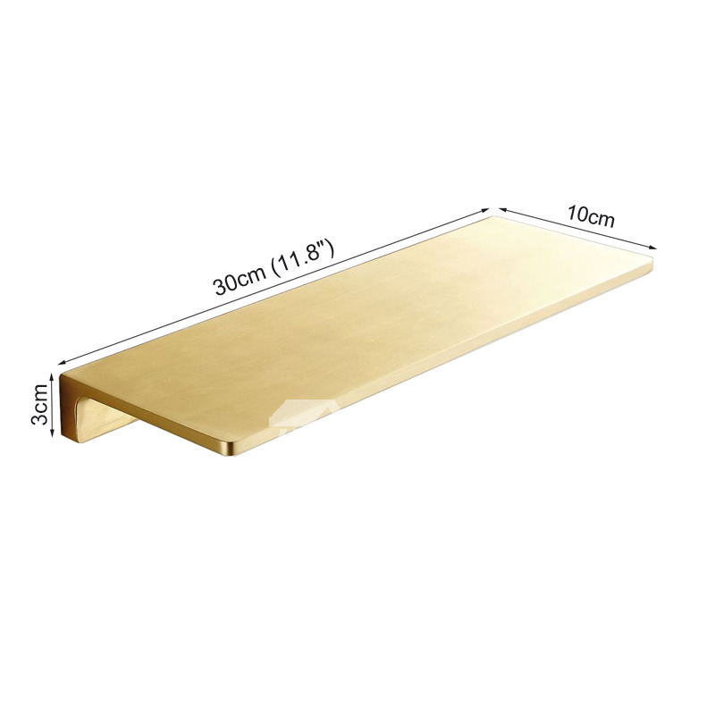 Luxury Gold Brushed Brass Bathroom Corner Shelf Wall Mounted Hotel