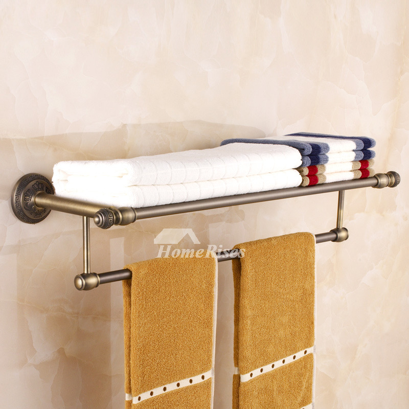 Antique Bronze Brass Metal Wall Mounted Towel Rack Bath Towel Rack