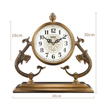 Antique Table Clock  Gold  Retro Pendulum Silent Classic Desk Clock
