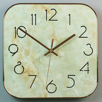 Marbled 12 14 Inch Square Silent Creative Quartz Wall Clock  Simple