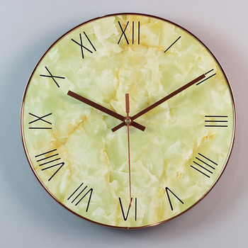 Modern Marble Simple Wall Clock Creative Bedroom Silent Quartz Clock
