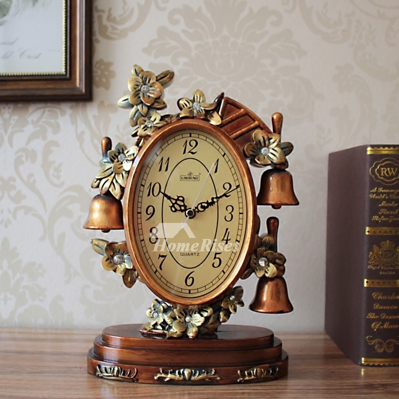  Pewery Decorative Mini Table Clock, Vintage Metal