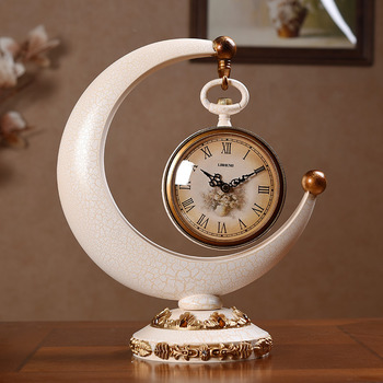 6 Inch Table Clock Moon Country White Living Room Small Nautical