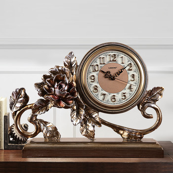 12 Inch Desk Clock Silent Personalized Gold Metal Decorative Tabletop