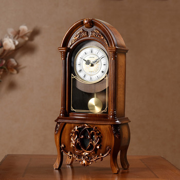 Pendulum Wooden 10 Inch Table Clock Decorative Large Chinese Style