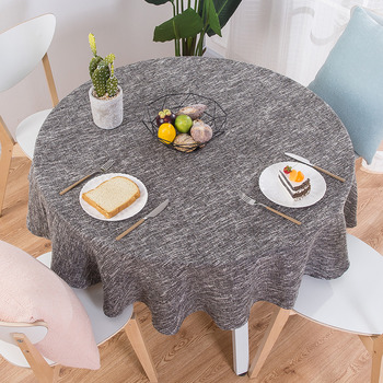 Modern Tablecloth Cream/Grey/Yellow Simple Small/Large Round 