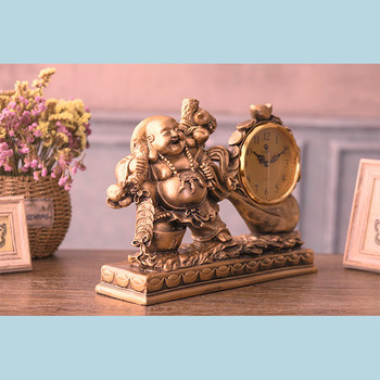Antique Desk Clocks Decorative Quartz Resin 6 Inch Clock Maitreya 