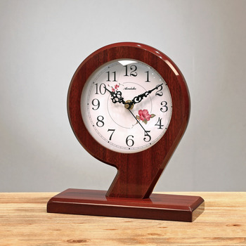Wooden Desk Clock White Brown Modern Minimalist Creative Silent 