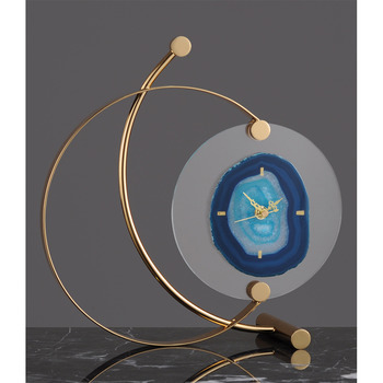Small Decorative Personalized Metal Gold Cute Desktop Clock Cool 6IN