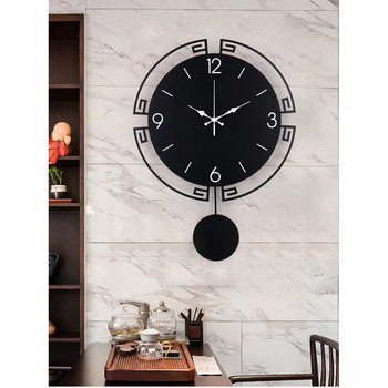 Black Pendulum Wall Clock 20 Inch Modern Decorative Living Room