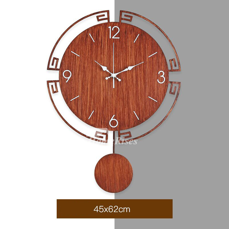 Pendulum Wall Clock 20In Modern Decorative Living Room Wood Grain