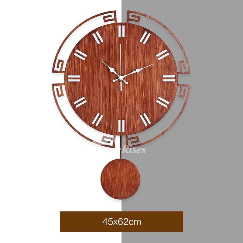 Pendulum Wall Clock 20In Modern Decorative Living Room Wood Grain