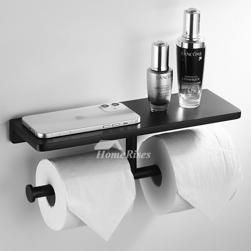 Double Gunmetal Grey Toilet Paper Holder Hotel Matte Black/ Gold/ White  Thickened Bathroom Toilet Roll Holder