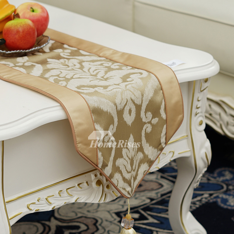 Elegant Table Runners Silk Coffee Party Decor Striped 72 Inch