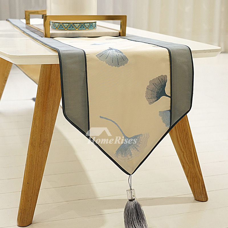 Elegant Table Runners Modern 72 Inch Damask Dining Green