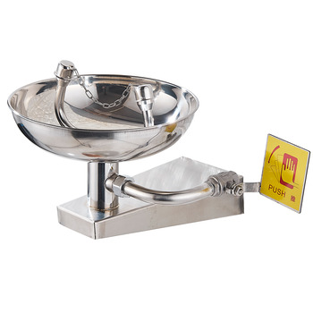 MZJ Wall Mounted Eye Wash Station 304 Stainless Steel Emergency Eyewash Unit Eye Washer Shower/ Industrial Safety Face Wash Station