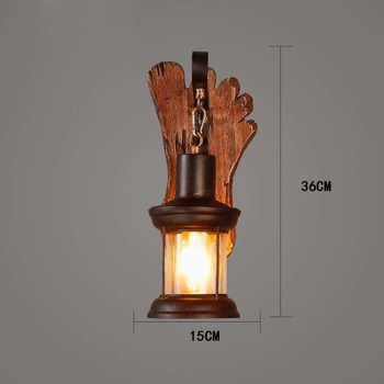 Black Single Light Wall Sconce Pub Coffee Bedside Metal Glass Candle Vintage Wood Cool Industrial Style