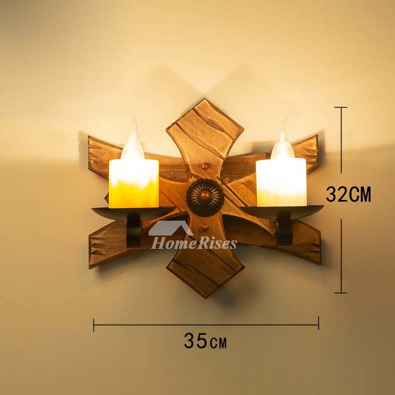 Light Up Wall Sconce Industrial Style Indoor Bar Bedside 2 Light black Decorative Vintage Candle Art Deco