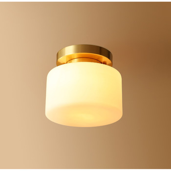 Polished Brass Ceiling Lights Modern Commercial Lighting Fixtures Hallway Round Small Glass Semi Flush
