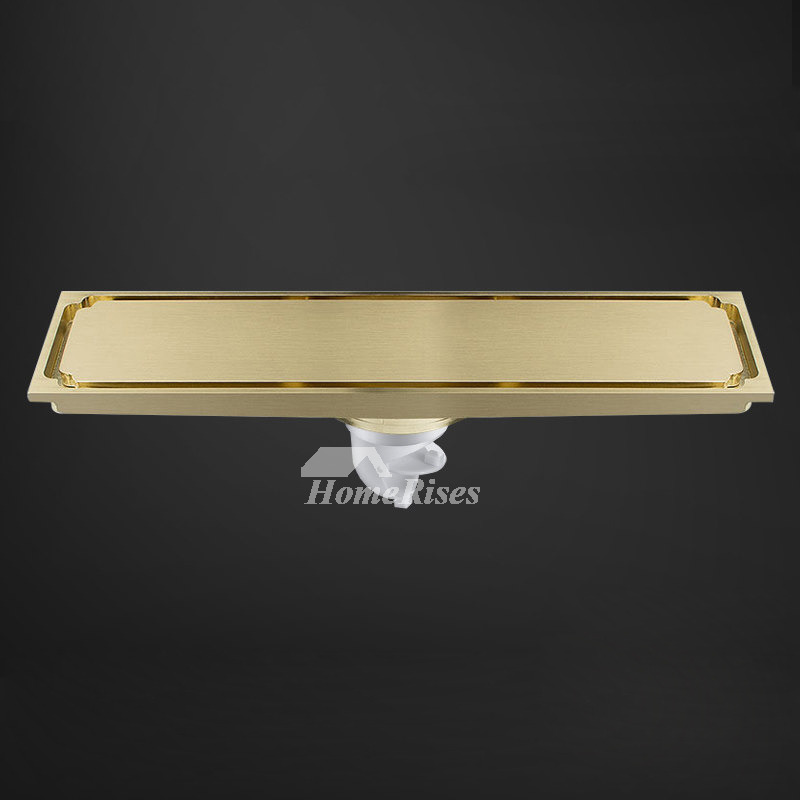 Qst-50 Deodorant Gold Brushed Brass Linear Shower Drain Anti Clogging, Best  Rectangular Floor Drain Assembly