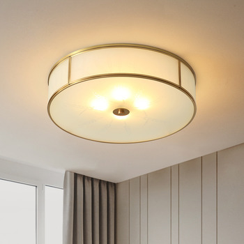 Copper Bedroom Ceiling Lamp Round Study Room Cloakroom lamp Modern  Nordic living Room E27