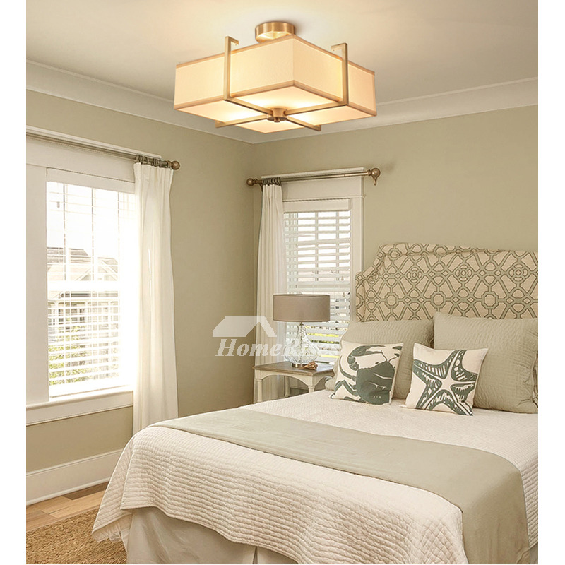 Retro Ceiling Lights Gold Round/ Square SemiFlush Sun Solid Brass