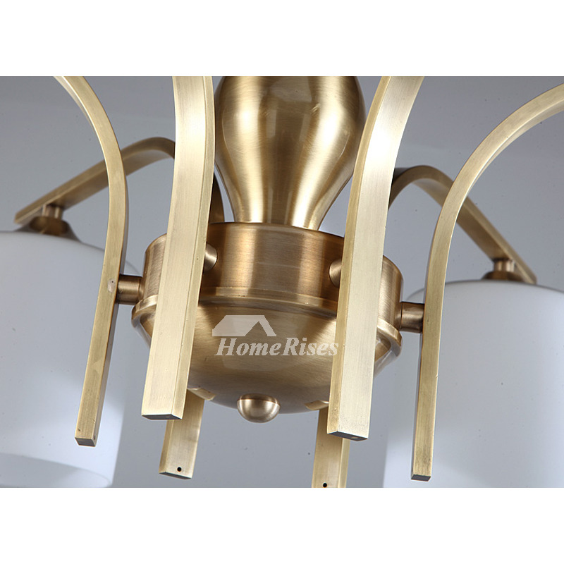 Modern Gold Ceiling Lights Semi Flush Living Room Multi Light H65 Brass