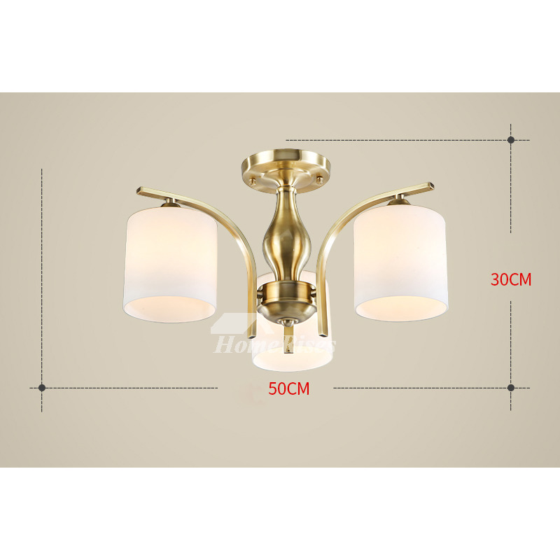 Modern Gold Ceiling Lights Semi Flush Living Room Multi Light H65 Brass