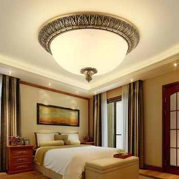 Round Brass Gold Ceiling Lights Led Study Room Home entrance Hallway Craved Unique Replacing E27