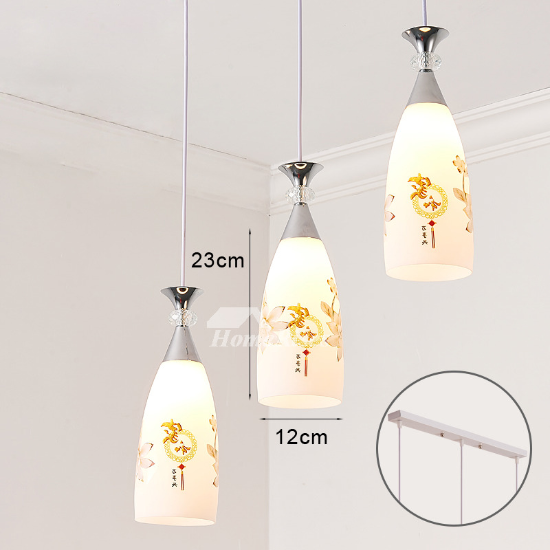 Glass Cylinder 3 Pendant Light Creative Fish line Chandelier Bird Modern  Hanging Silver Fixtures