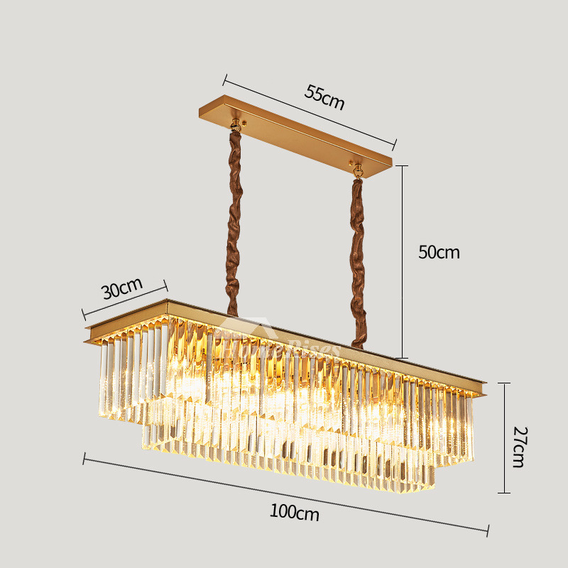 Gold Crystal Foyer Pendant Lighting Luxury Living Room Hall Large