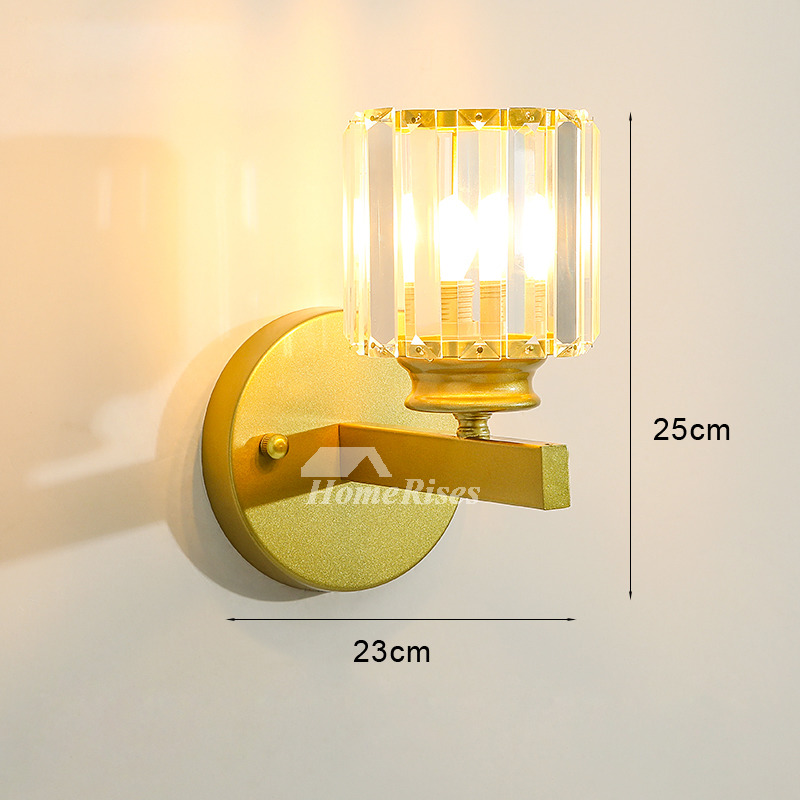 Nordic Bedside Lamp Simple Crystal Balcony Aisle 2 Lights Modern Wall ...