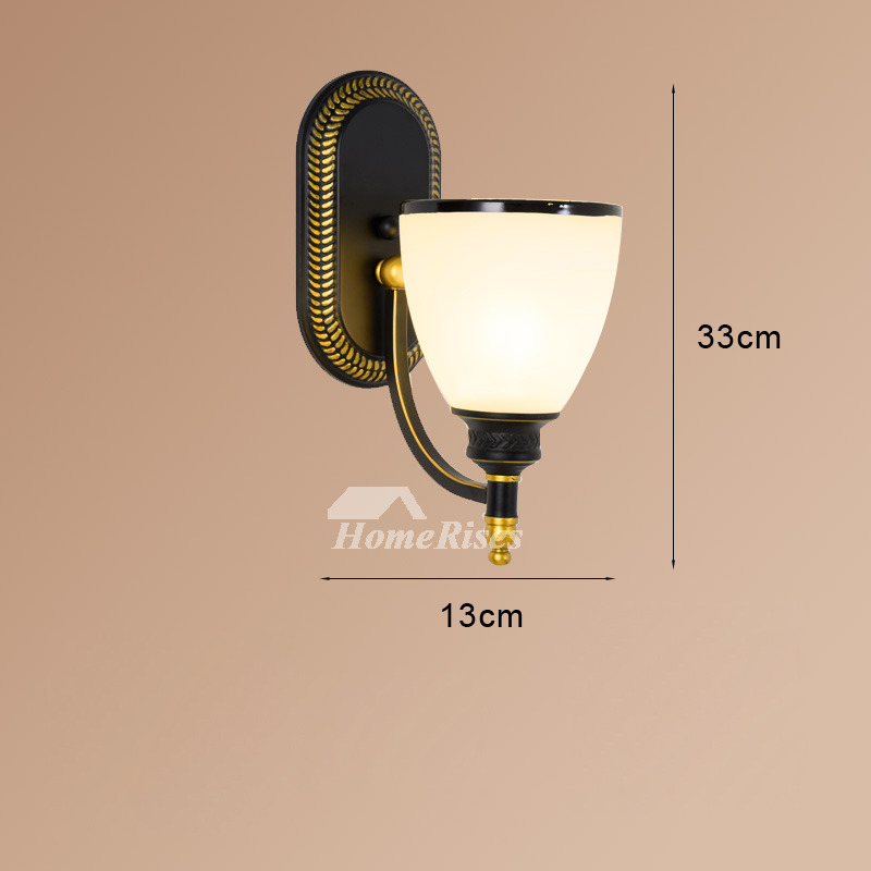 Rustic Wall Mounted Bedside Lamps In Glass Antique Wall Sconces