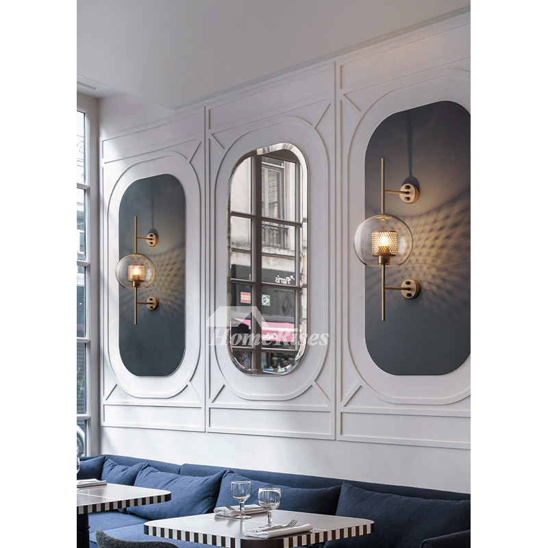 Industrial Luxury Wall Sconces Retro Personality Bedside Glass Corridor Creative Ball Lamp Shade Vintage 