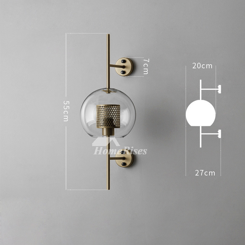 Industrial Luxury Wall Sconces Retro Personality Bedside Glass Corridor Creative Ball Lamp Shade Vintage 