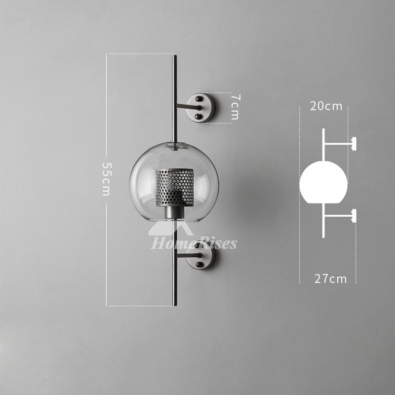 Industrial Luxury Wall Sconces Retro Personality Bedside Glass Corridor Creative Ball Lamp Shade Vintage 