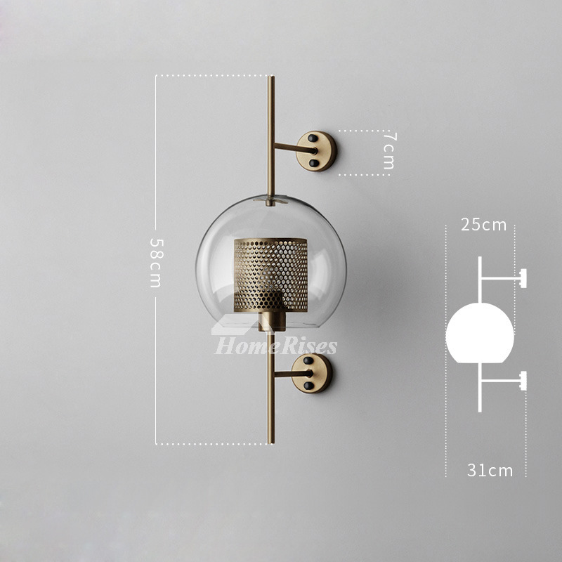 Industrial Luxury Wall Sconces Retro Personality Bedside Glass Corridor Creative Ball Lamp Shade Vintage 
