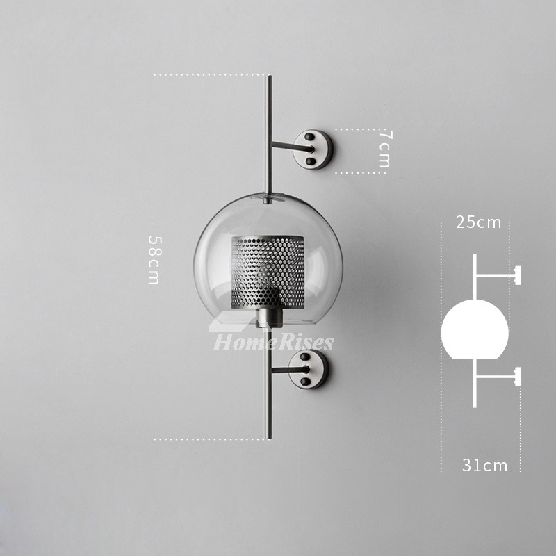 Industrial Luxury Wall Sconces Retro Personality Bedside Glass Corridor Creative Ball Lamp Shade Vintage 