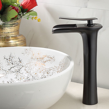 Brass Oil Rubbed Bronze/ Antique Brass/Brown bronze/ Brushed Nickel/ Chrome Black Waterfall Vessel Faucet
