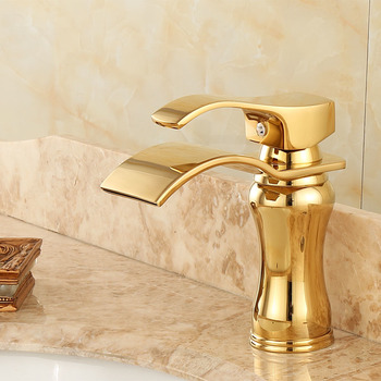 Polished Brass Gold Tone Bathroom Faucets Single Handle Jade Best Modern Vessel Sink Faucets