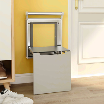 Wall Mount Entryway Shoe Bench Custom Folding Shower Seat For Elderly Hallway Bedroom Bathroom