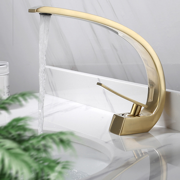 Brushed/ Polished Gold Bathroom Faucet Brass Single Hole Vessel Sink Faucet Unique