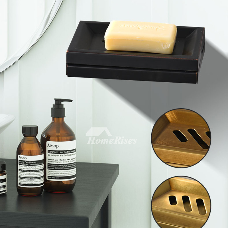 Black/ Brushed Brass/ Antique Brass Covered Bathroom Soap Dish With