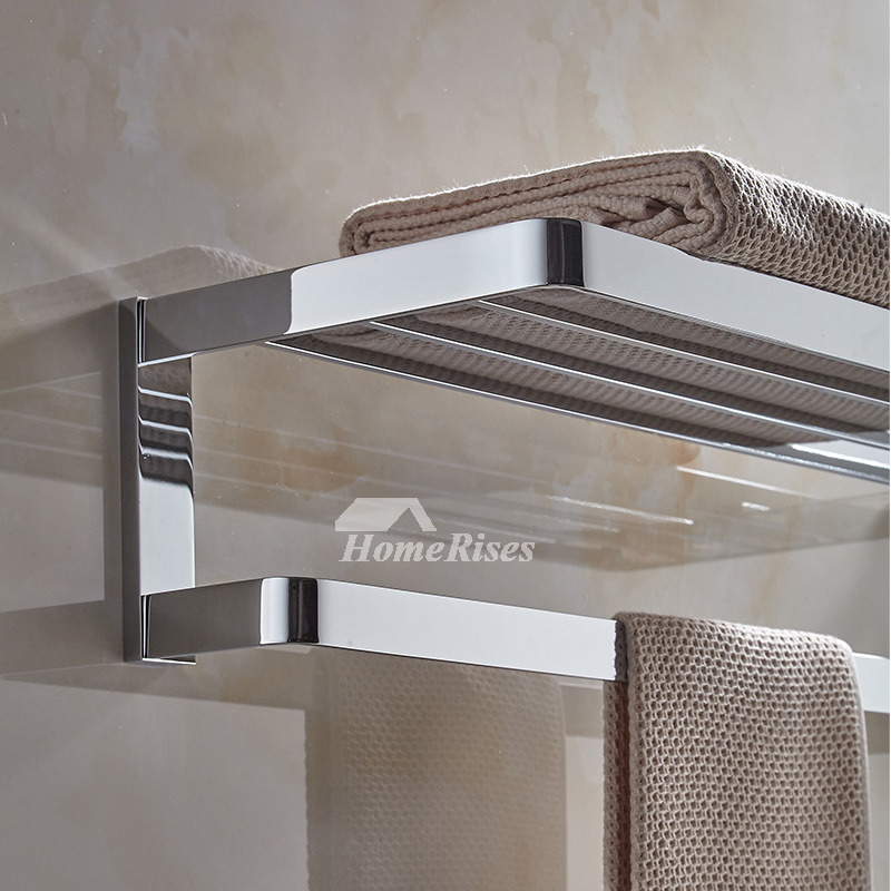 thumbnail image 2 of Modern Bathroom Accessories Set - Polished Chrome Solid Brass Hardware With Squared Design 2 of 10